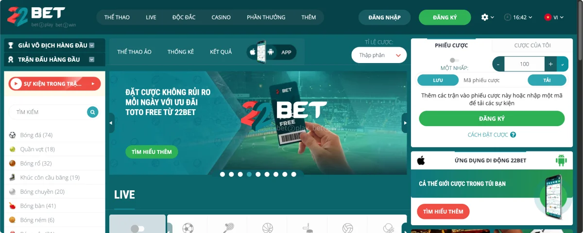 22Bet Trang web